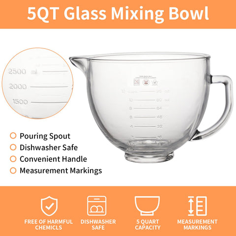 XINBOOGQ bol 5qt con asa y pico vertedor para un vertido controlado.