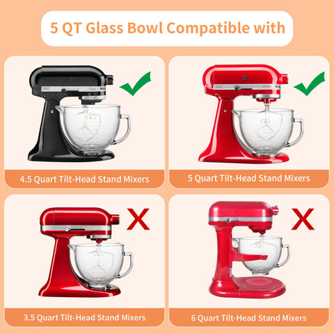 XINBOOGQ bol 5qt compatible con KitchenAid para diferentes modelos.