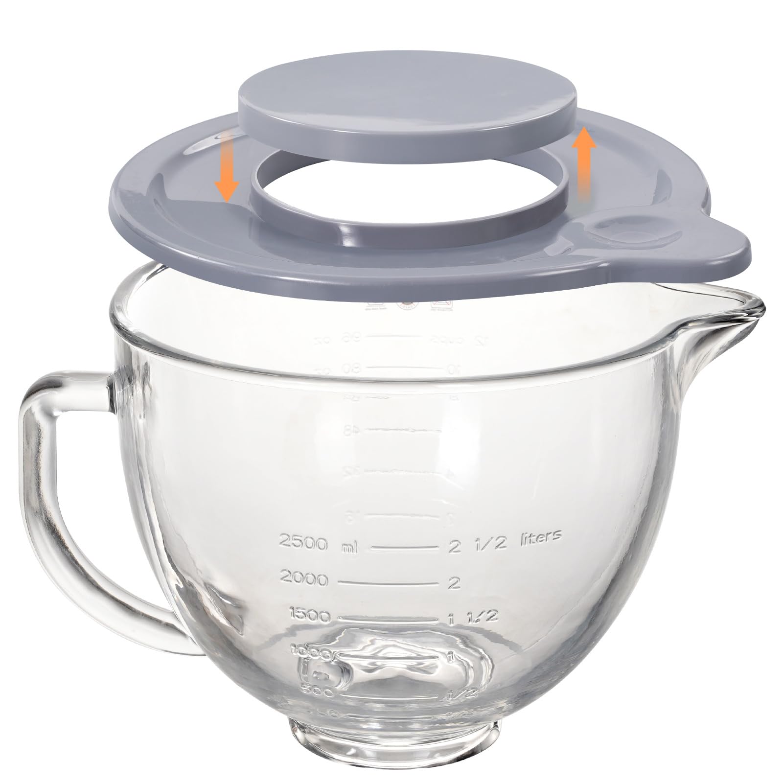 XINBOOGQ bol de vidrio 5qt con tapa para KitchenAid, ideal para mantener ingredientes frescos.