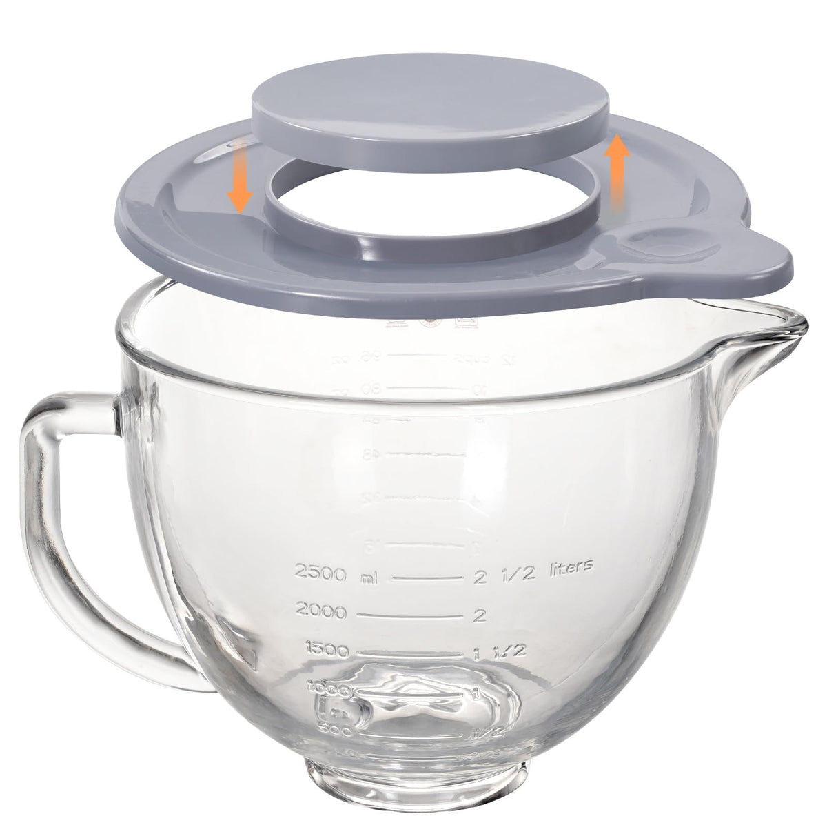 XINBOOGQ bol de vidrio 5qt con tapa para KitchenAid, ideal para mantener ingredientes frescos.