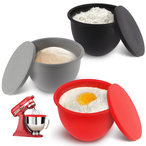 XINBOOGQ boles de silicona 5QT con tapas para mezclar y almacenar