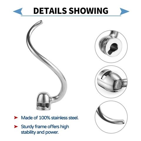 Gancho de masa espiral XINBOOGQ compatible con batidora grande para pan casero