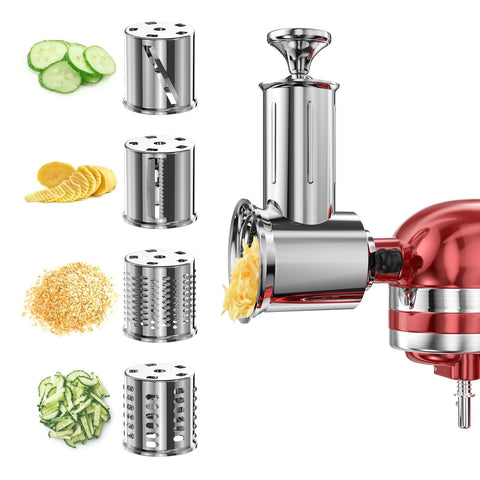 XINCAN accesorio cortador-rajador para KitchenAid con 4 hojas para cortes uniformes.