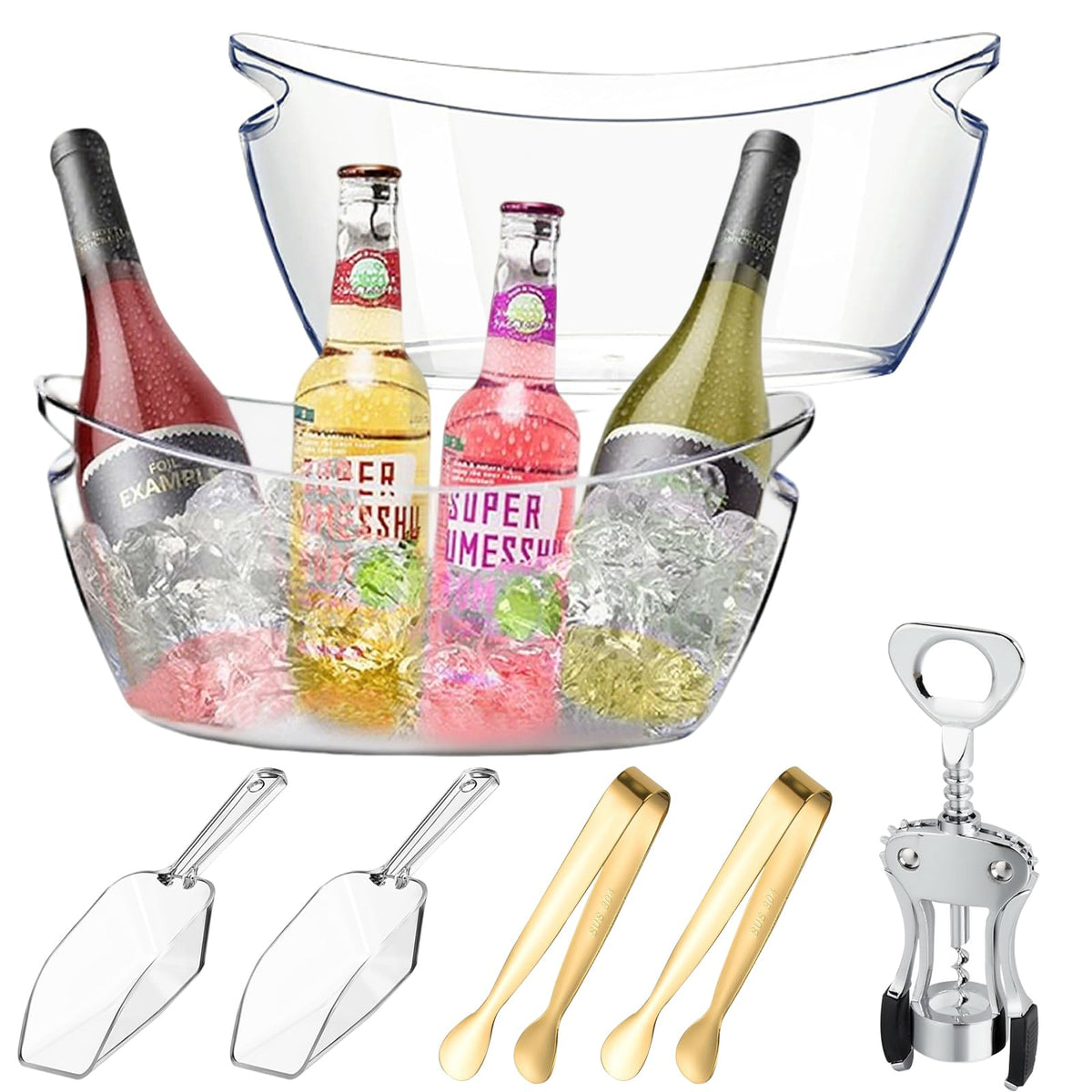 Balde hielo XINDAOYUAN 2 piezas, diseño cristalino para enfriar bebidas