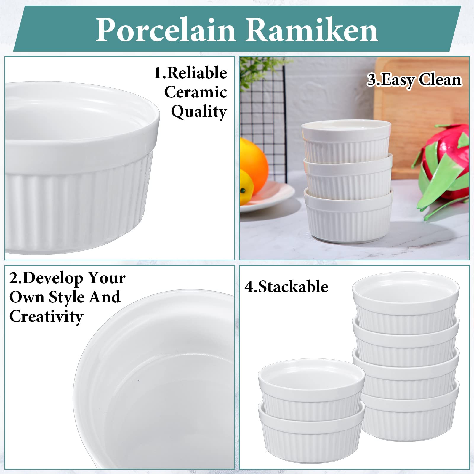 Xinnun ramekins para mini soufflé y postres