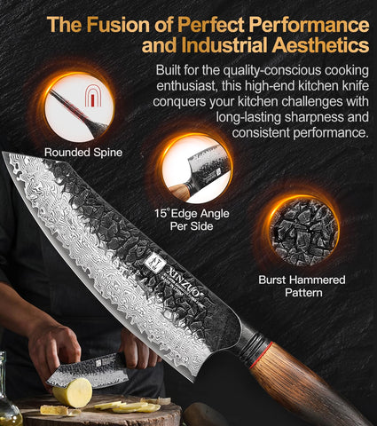 XINZUO Santoku: caja regalo elegante para cocina o regalo.
