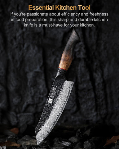 XINZUO Santoku: mango ergonómico para uso prolongado sin fatiga.