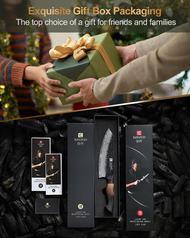 XINZUO Santoku: ideal para chefs y aficionados por su manejo cómodo.