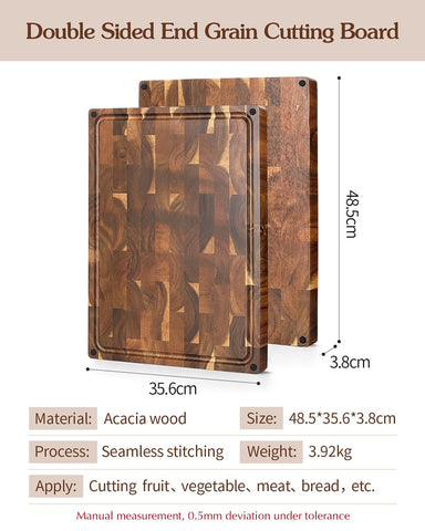 XINZUO tabla de acacia, dos caras, útil para crudos y cocidos.
