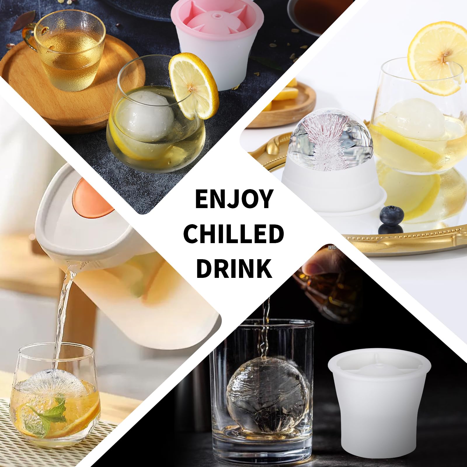 XIORRY esfera de hielo para whisky y cócteles, realza la presentación en la copa.