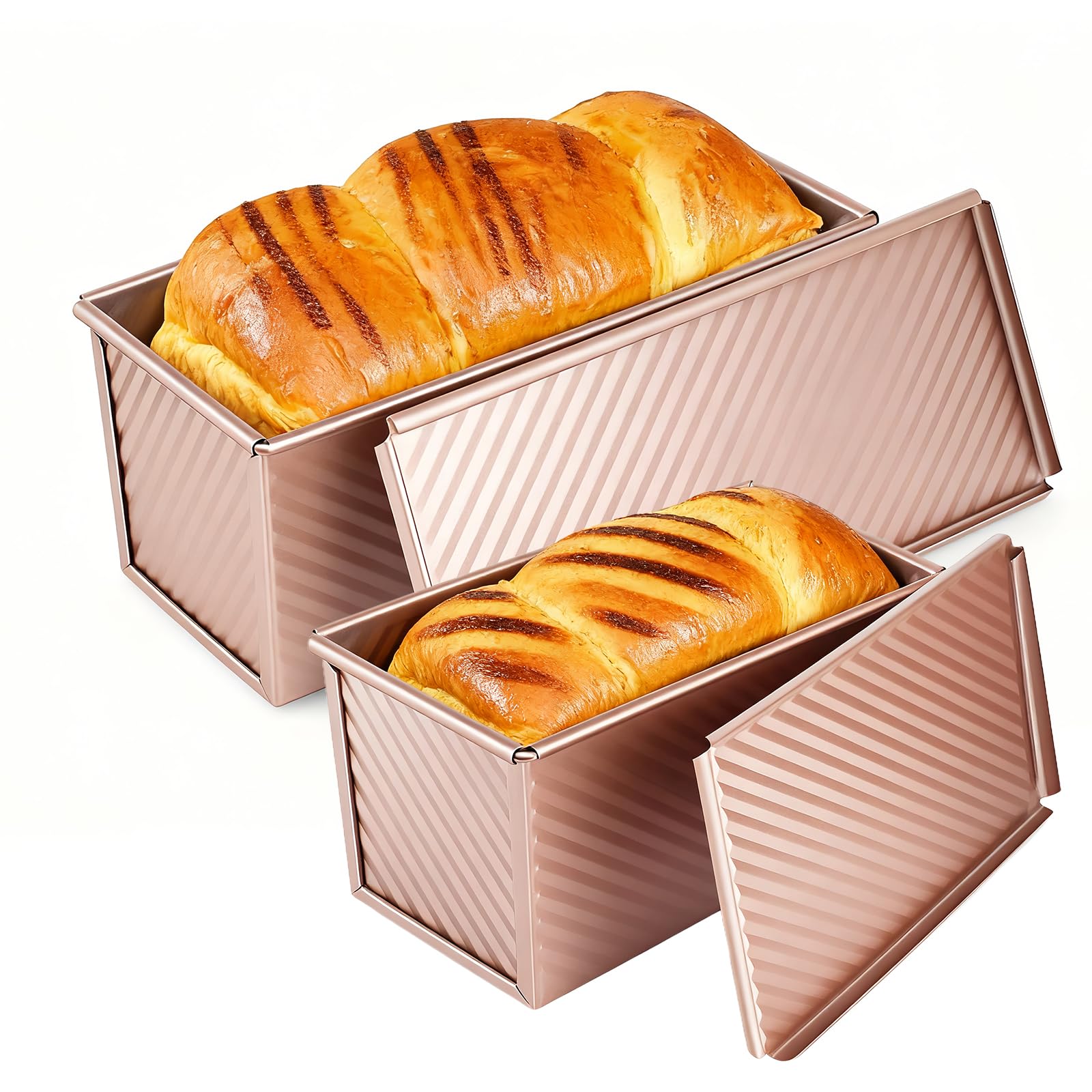 XIRUOXINKEMAO pan Pullman con tapa 2.2 lb para panes grandes con desmolde suave