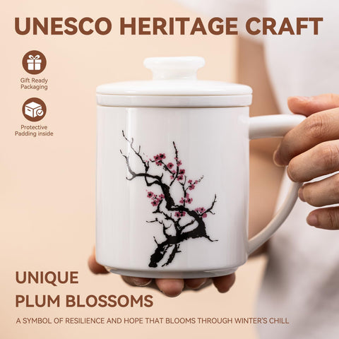 XIYUANJI Taza cerámica; acabado translúcido favorece infusiones suaves