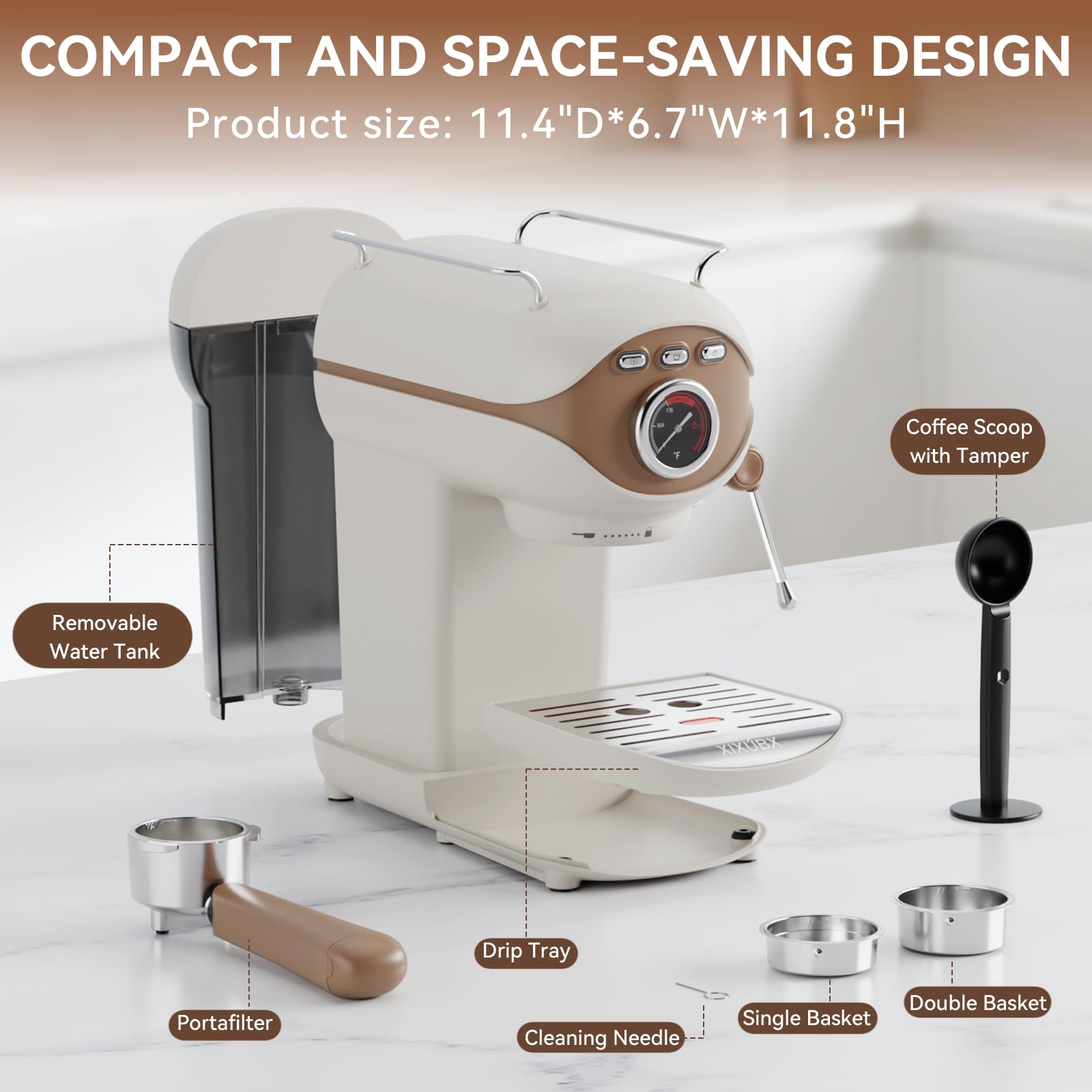 XIXUBX diseño compacto, perfecto para cocinas pequeñas u oficinas.