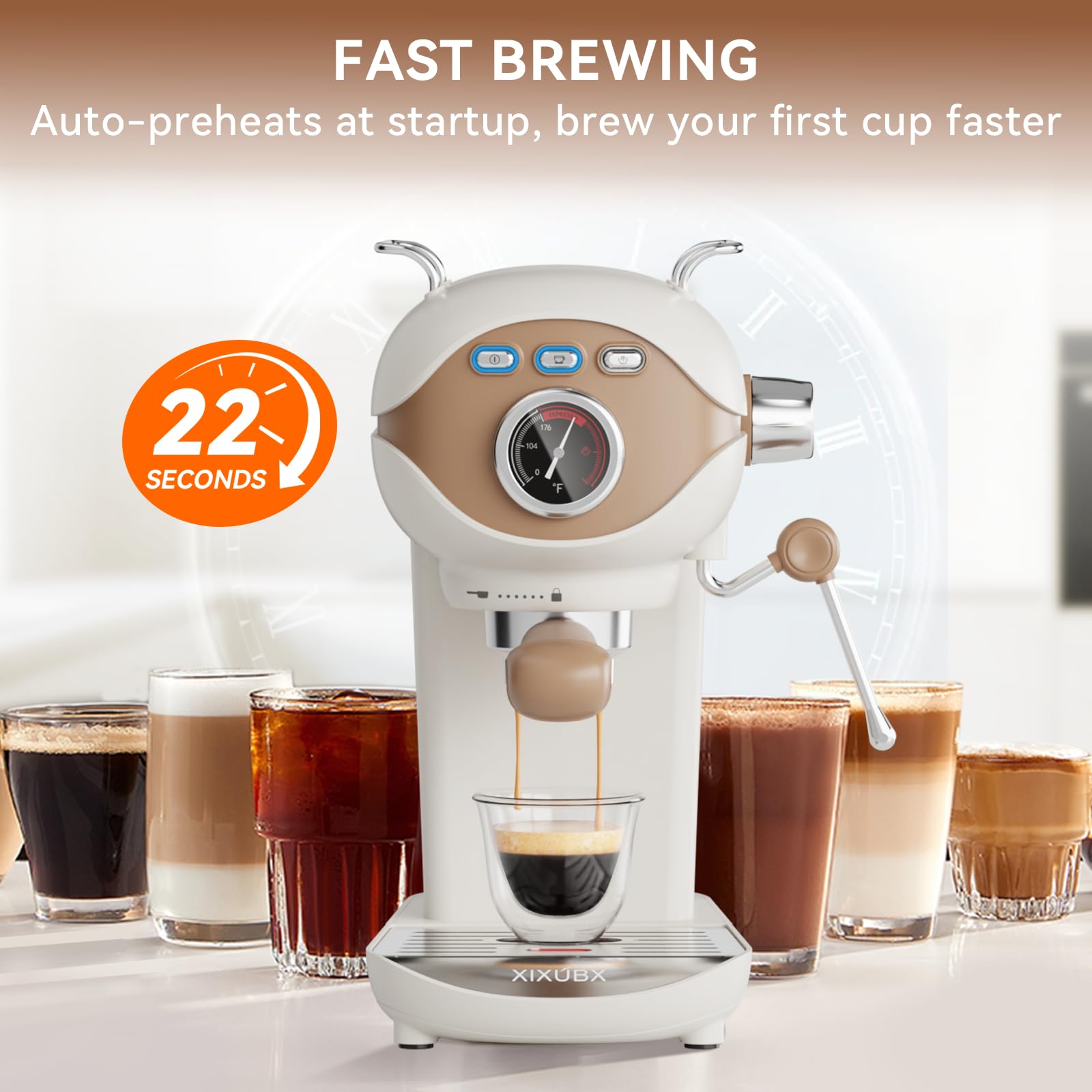XIXUBX tamper incluido, herramienta compacta para compactar café.