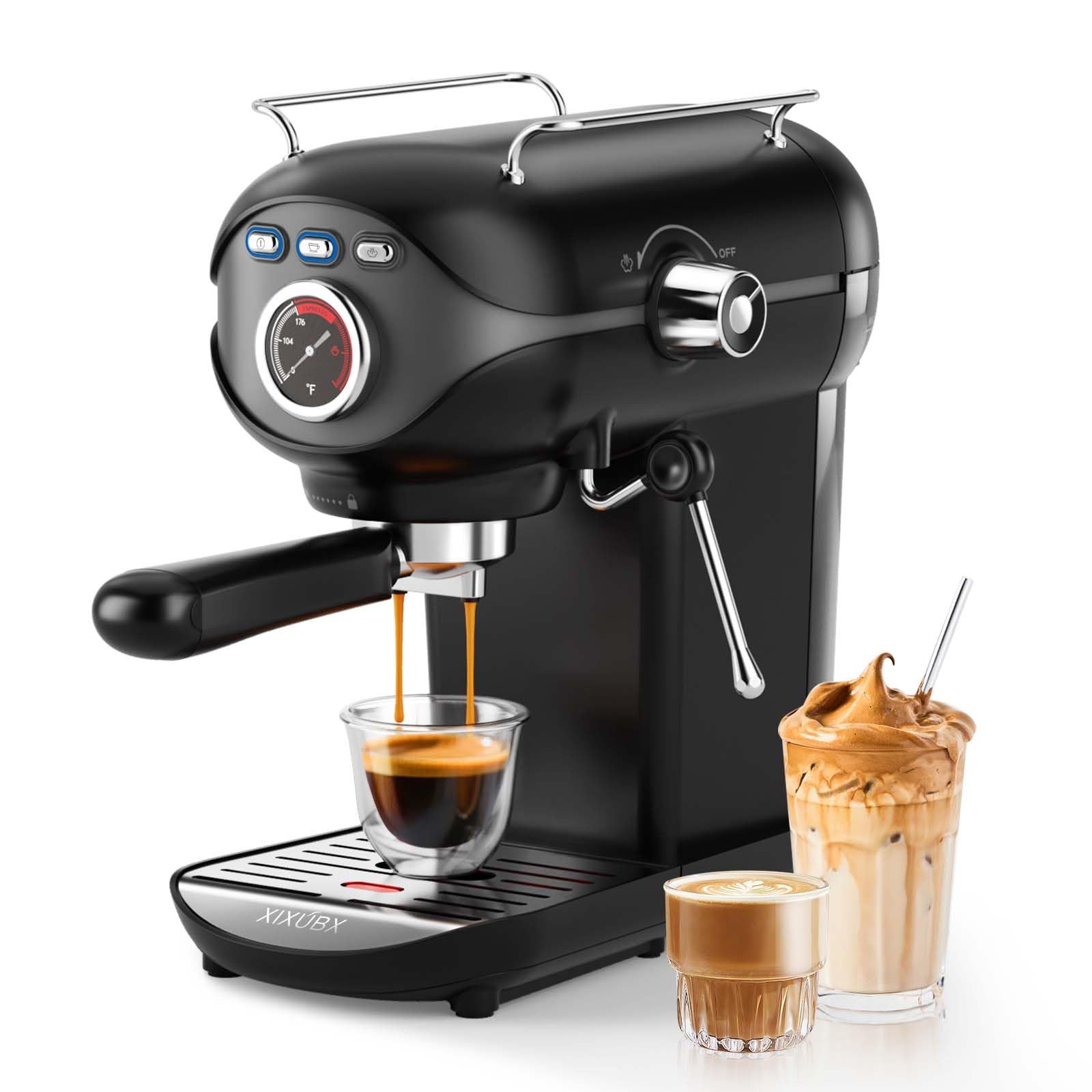 XIXUBX Máquina de Espresso 20 Bar, frente, diseño compacto para casa