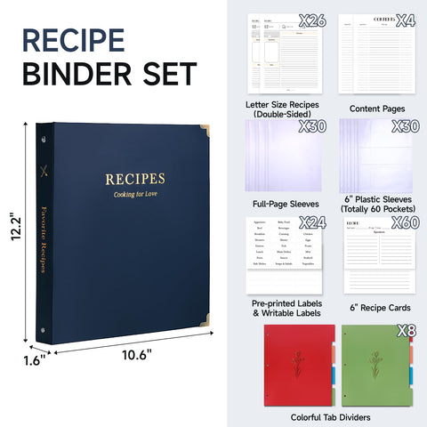 XKDOUS páginas de recetas en plástico para proteger instrucciones y tiempos de cocción