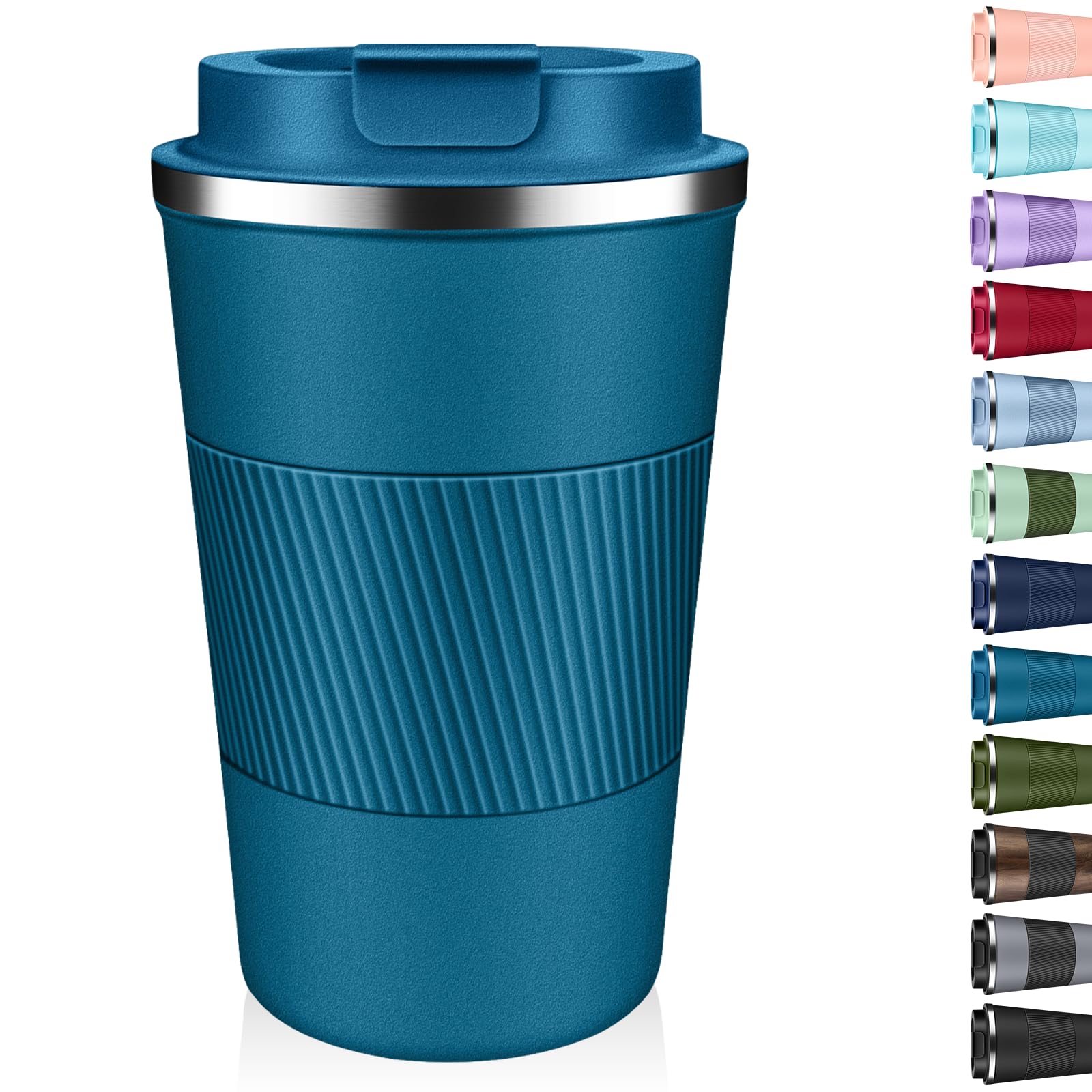 XKELFX taza térmica 12 oz con tapa anti fugas para café caliente.