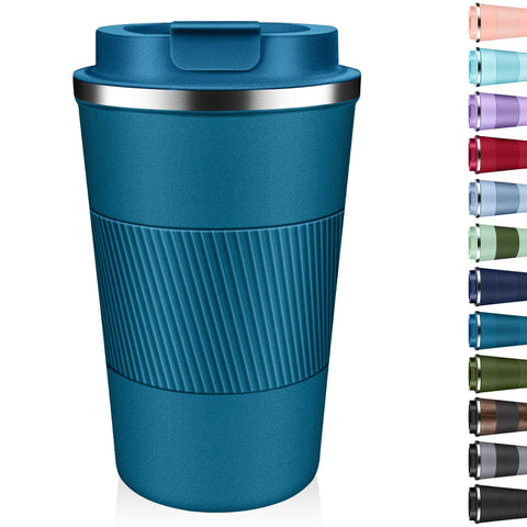 XKELFX taza térmica 12 oz con tapa anti fugas para café caliente.