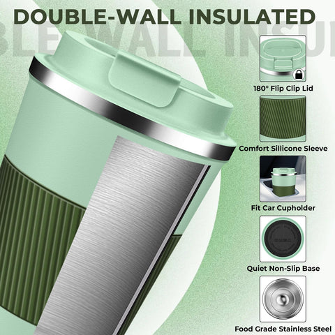 XKELFX termo 12oz doble pared; mantiene temperatura sin condensación.