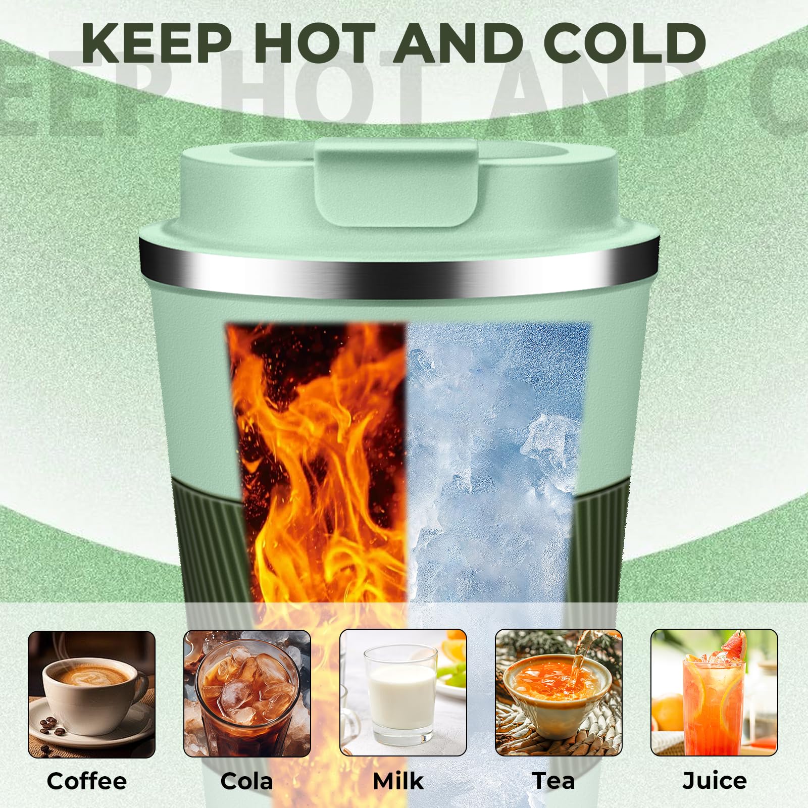 XKELFX termo 12oz interior acero inoxidable; útil para bebidas.