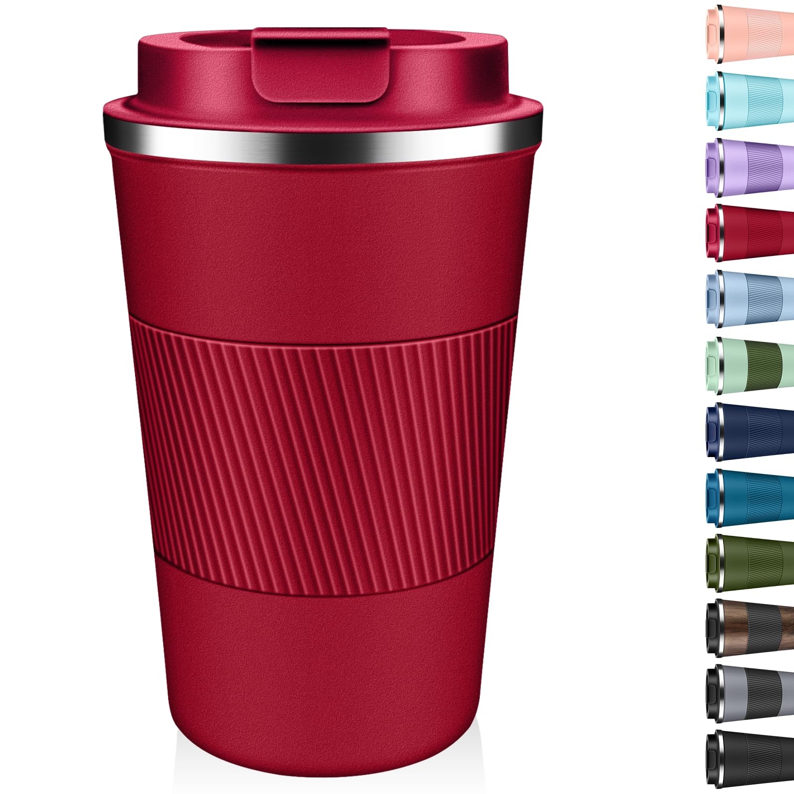 Vaso XKELFX 17oz rojo frente mantiene café caliente por horas
