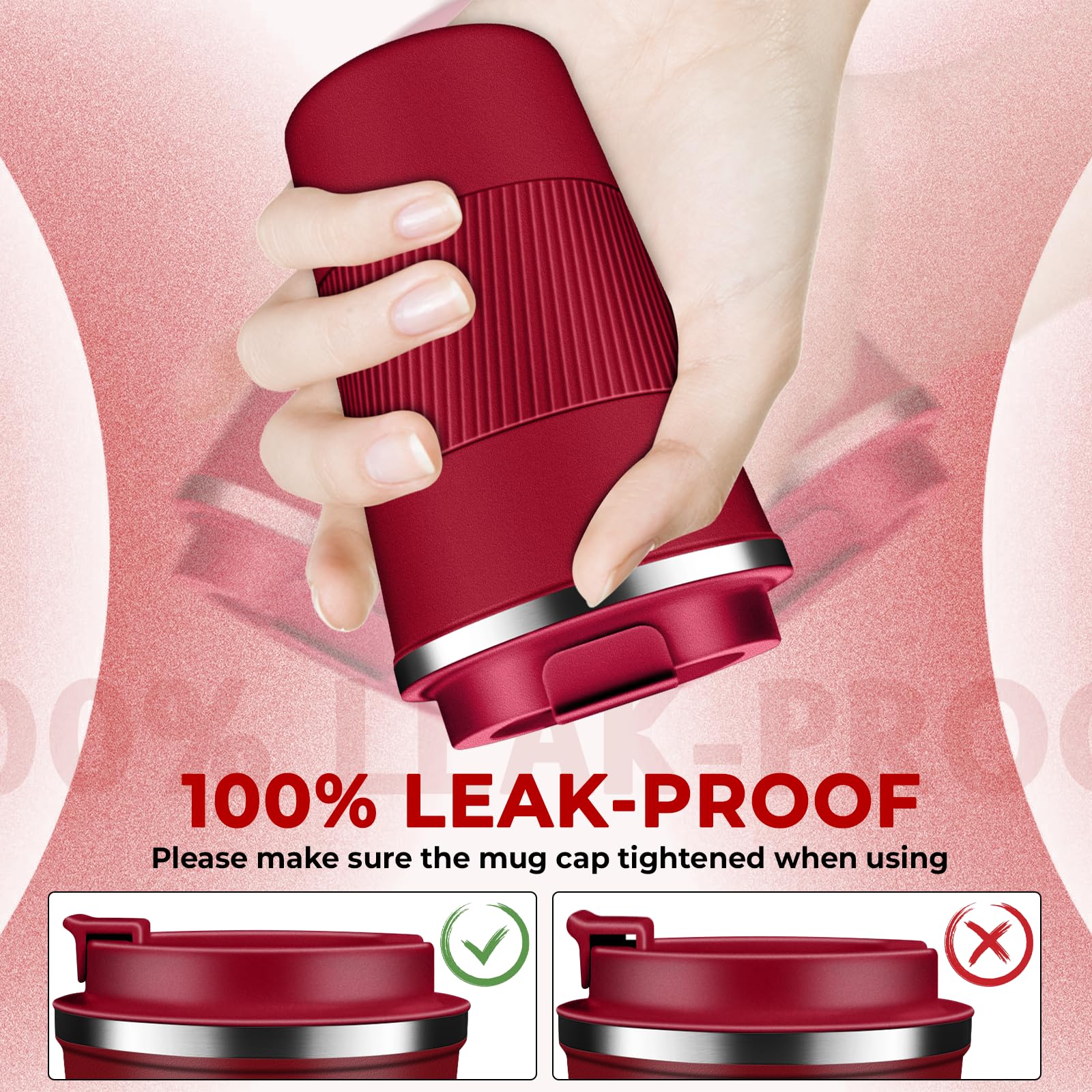 Vaso XKELFX cuerpo acero inoxidable, duradero y seguro para beber diario