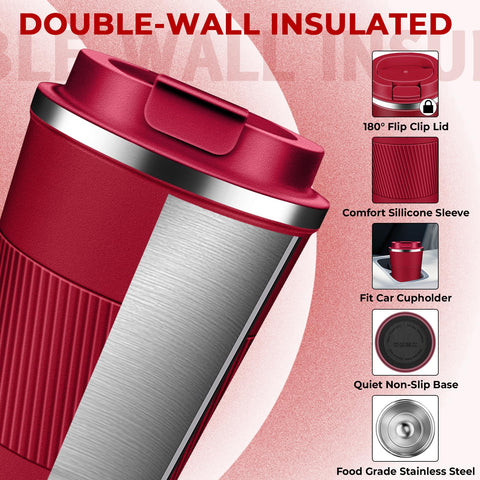 Vaso XKELFX doble capa aislante mantiene temperatura más tiempo