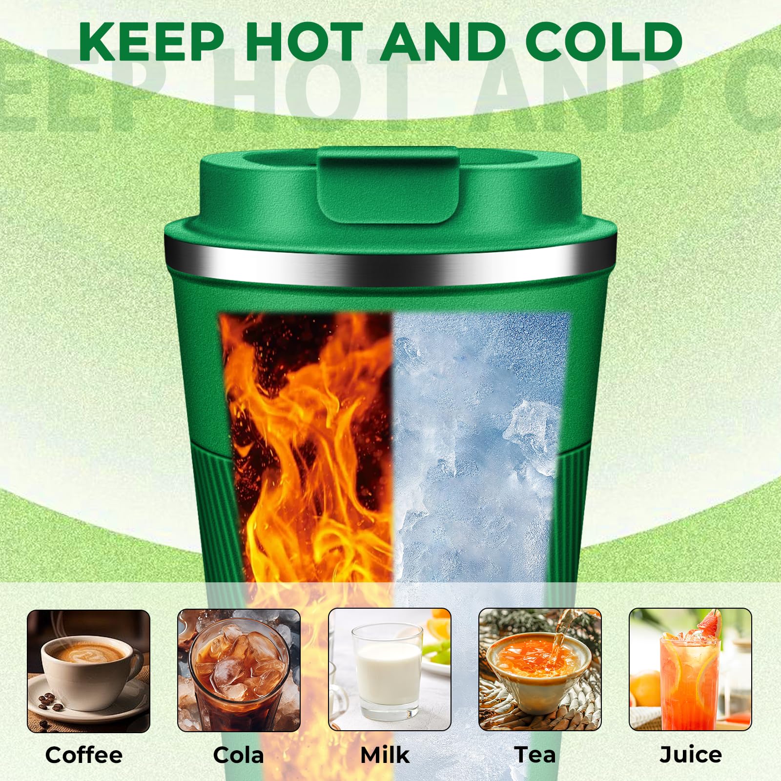 Uso diario o viaje con XKELFX, vaso compacto y versátil verde