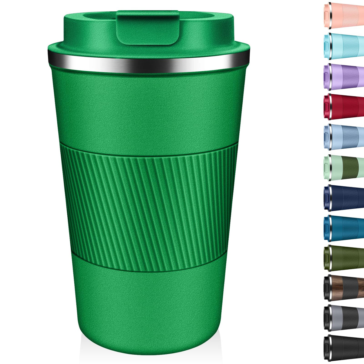 XKELFX Tumbler termico 12 onzas verde con tapa hermética mantiene bebidas calientes