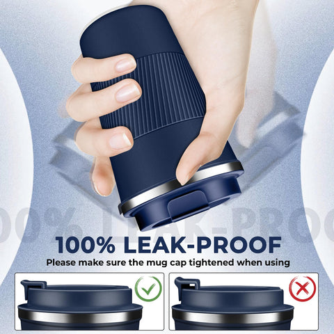 XKELFX vaso termico 12oz navy base antideslizante evita resbalones diario