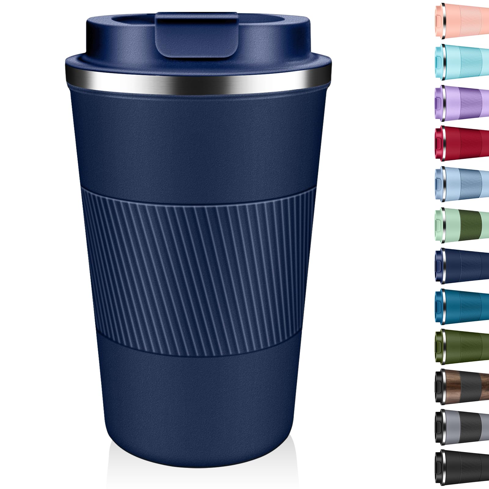 XKELFX vaso termico 12oz navy tapa hermetica ideal para bebidas calientes