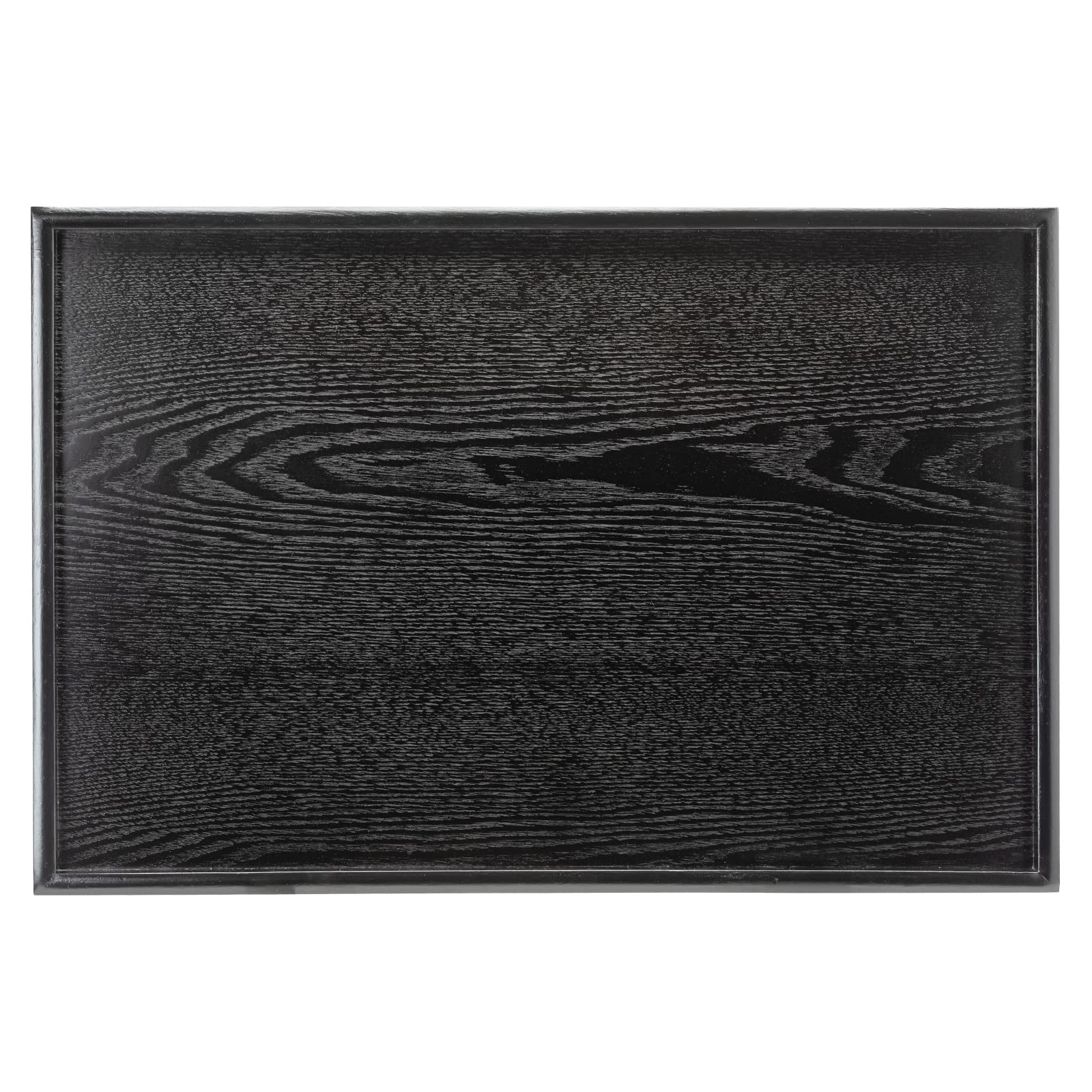 Bandeja XKXKKE de madera negra 24x16, amplia para servir bebidas y aperitivos.