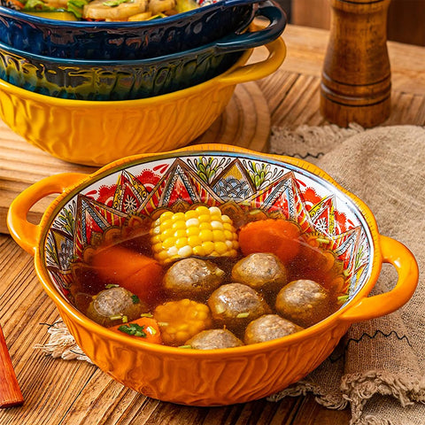Tazones XKXKKE para ensaladas grandes con asas ergonómicas