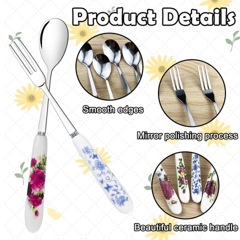 xlehoely cubiertos dulces acabado espejo, diseño elegante para la mesa