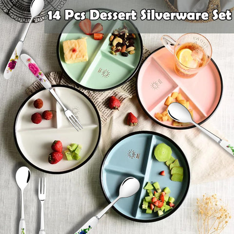 xlehoely tenedores postre diseño flor, detalle decorativo para servir aperitivos