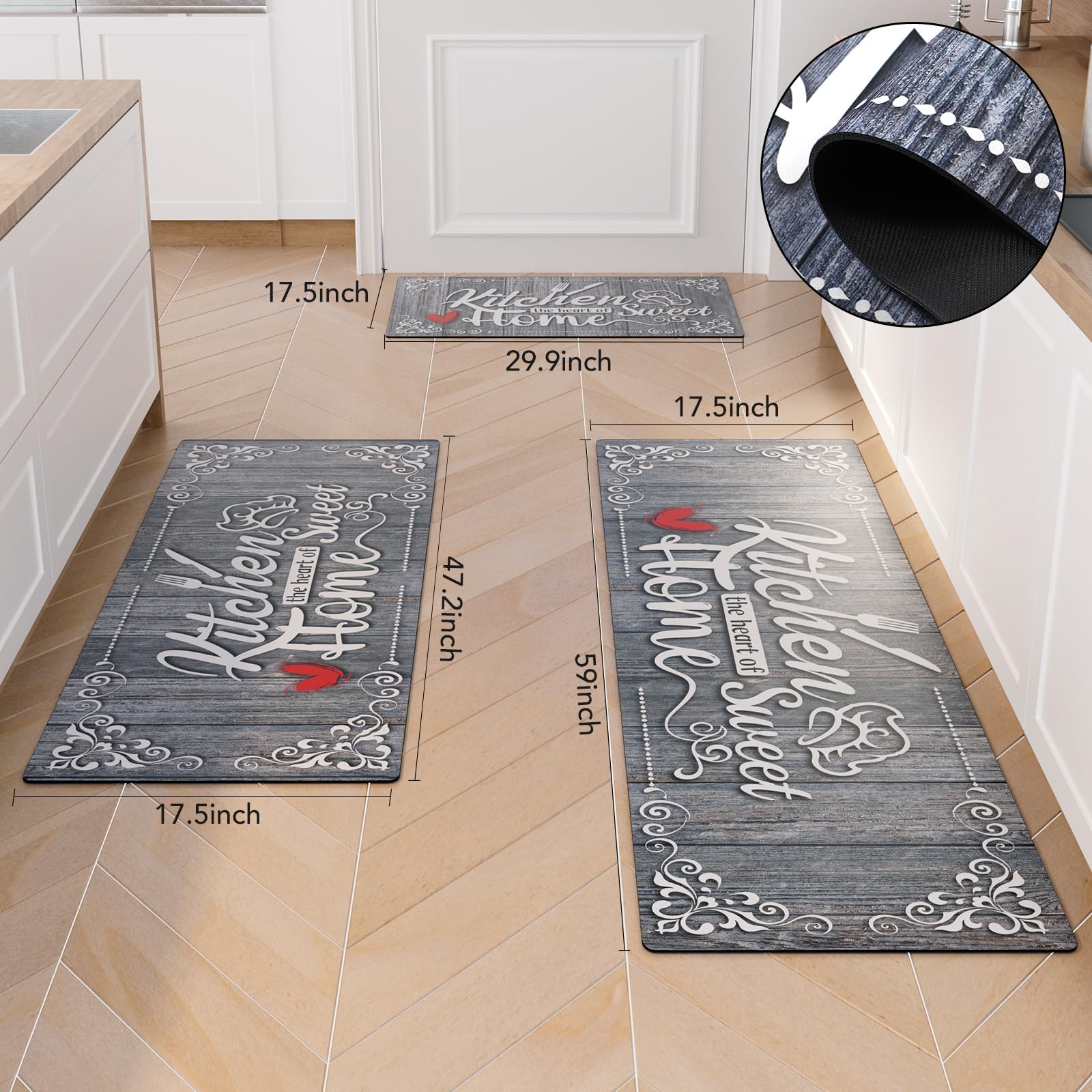 Alfombrilla anti-fatiga XLHOMO, comodidad para cocinar junto al fregadero.