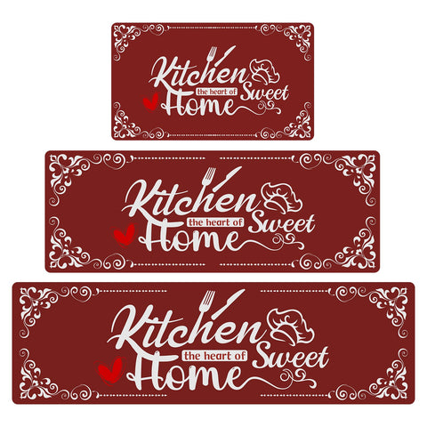 Alfombra XLHOMO para cocina, conjunto de 3 piezas acolchadas y anti deslizantes.