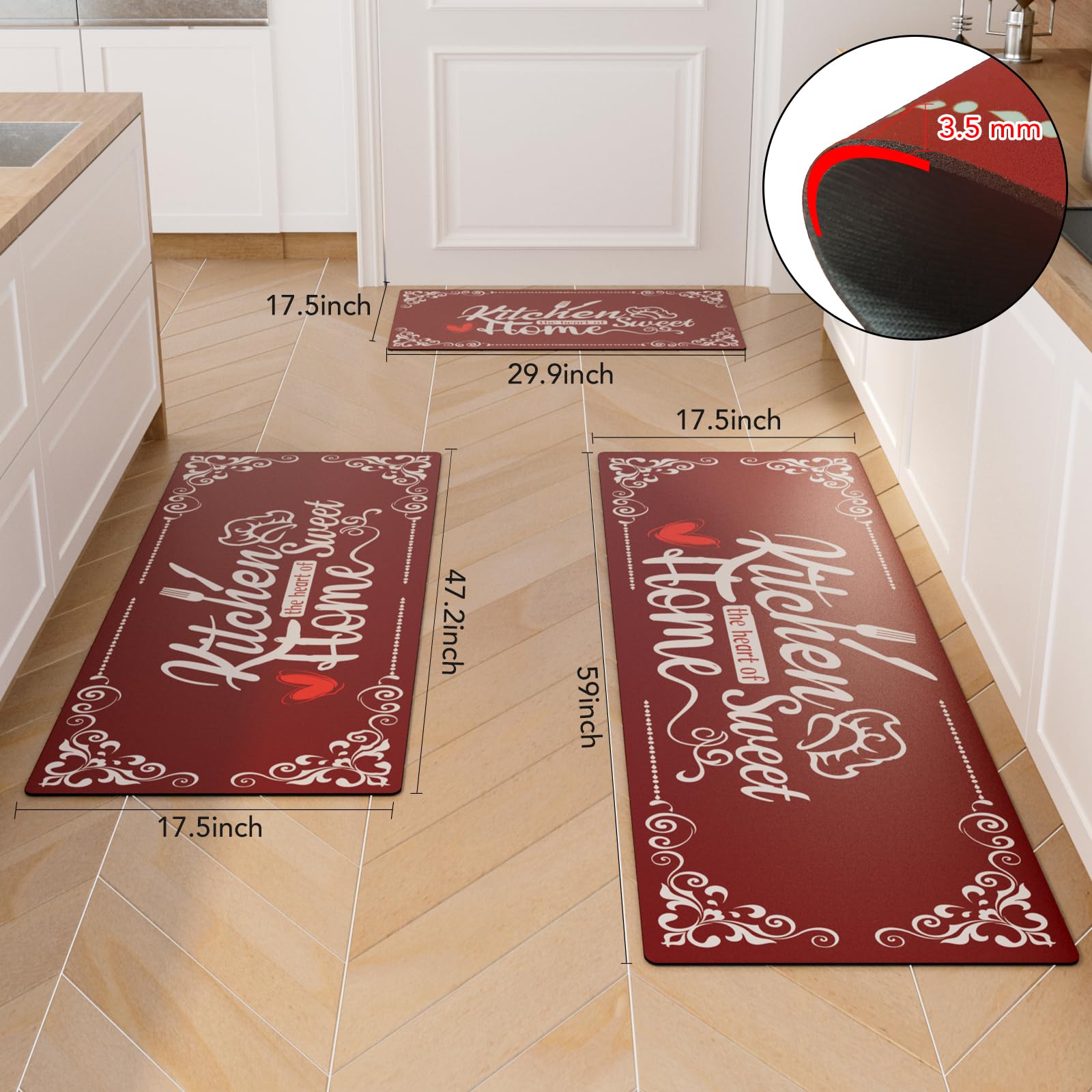 Alfombra XLHOMO anti fatiga con textura suave para largas horas de cocina.