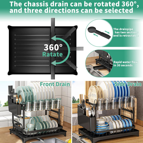 XLMYS escurridor con drenaje 360 grados facilita secado y recogida del agua.