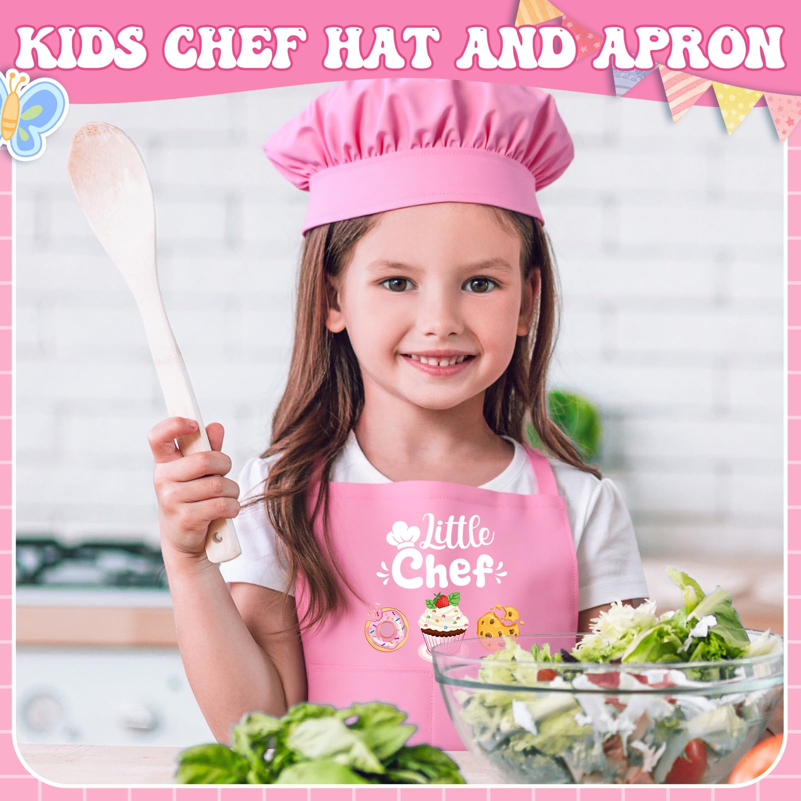 Delantal para niño con motivo bizcocho, ideal para sesiones de repostería infantil.