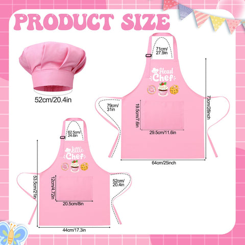 Delantal madre ajustable en tono rosado con bolsillos, ideal para tareas de cocina.