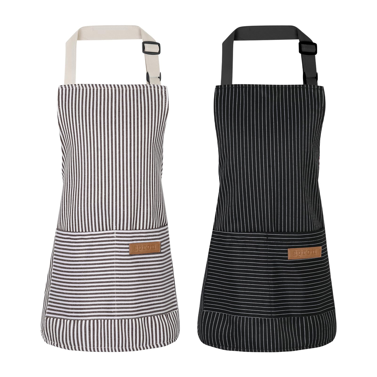 XLSXEXCL delantal para niños, rayas, vista frontal, protege la ropa durante la cocina