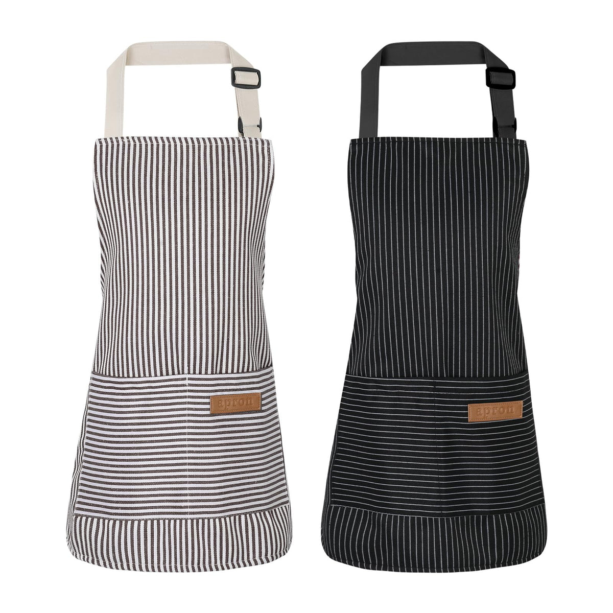XLSXEXCL delantal para niños, rayas, vista frontal, protege la ropa durante la cocina