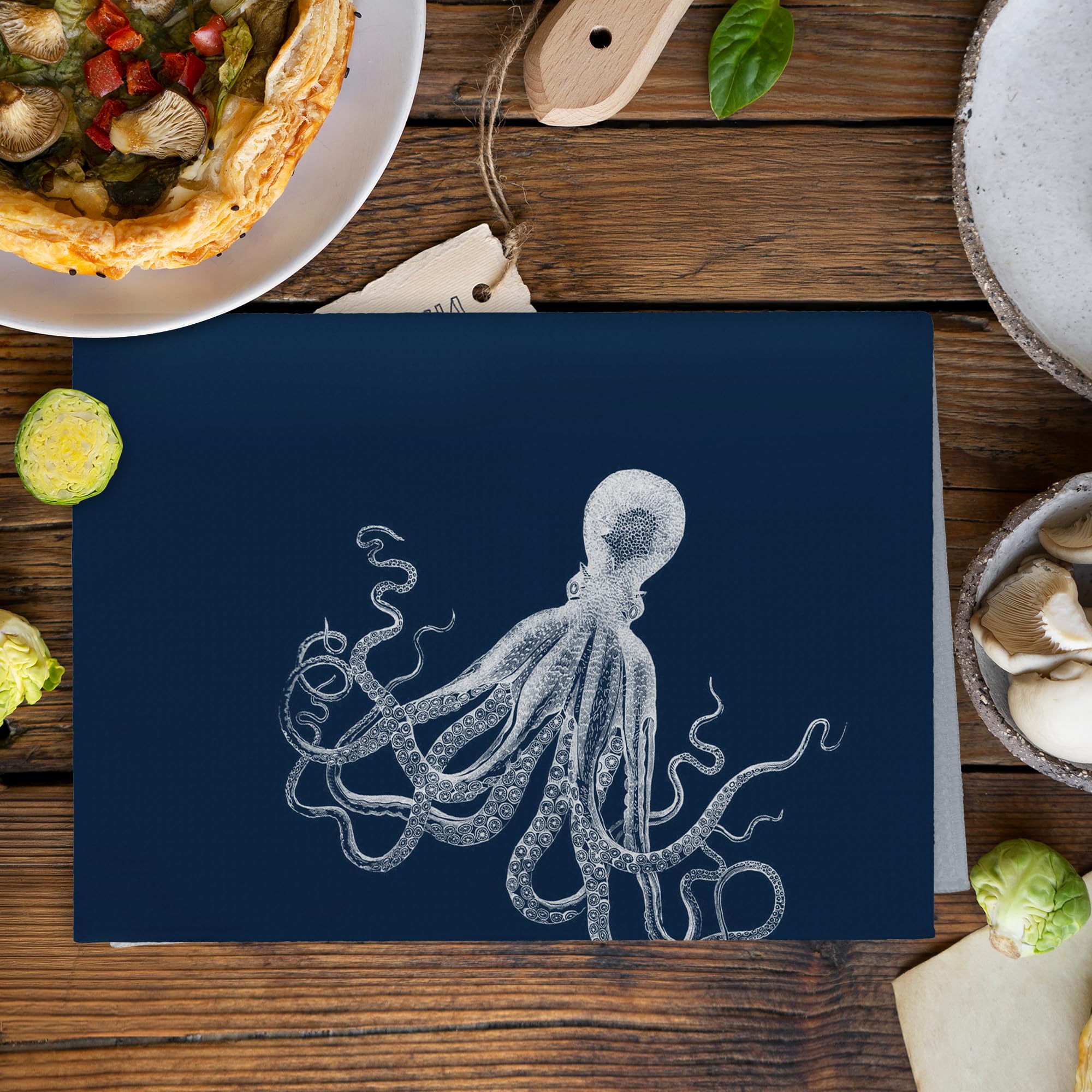 XNXLDYLH diseño marino toallas cocina: microfibra absorbente para utensilios