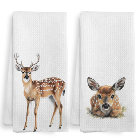 XNXLDYLH paños de cocina ciervo con diseño forestal, para decorar y limpiar.