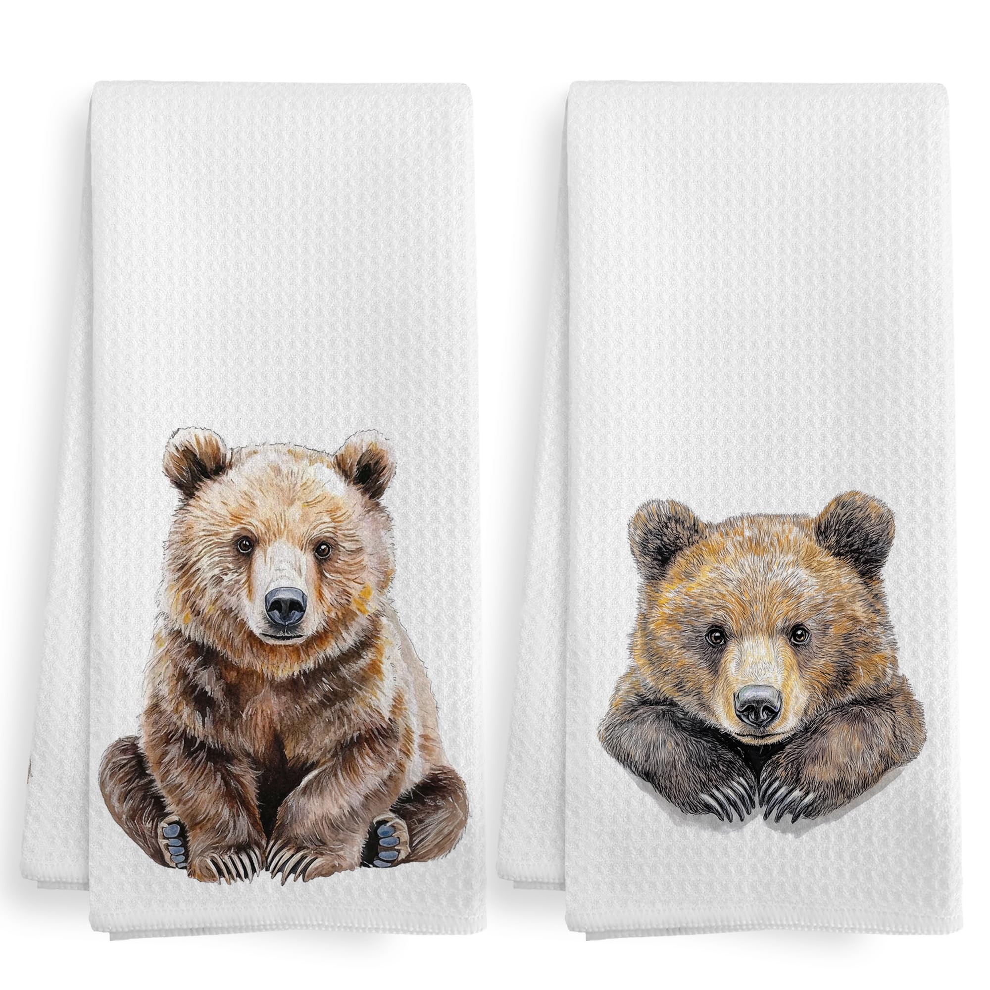 Toallas de cocina XNXLDYLH con osos divertidos para secar platos con alta absorción.