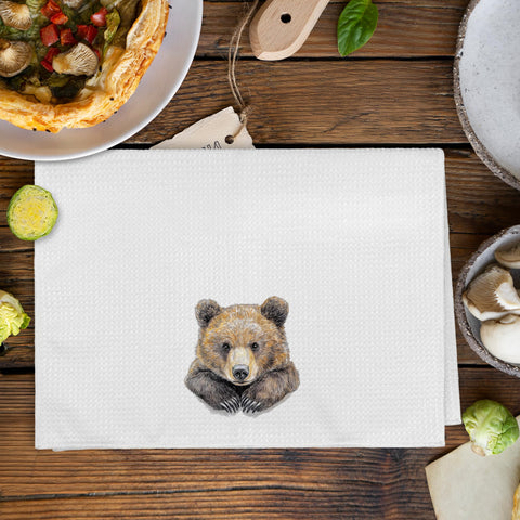 Toallas de microfibra XNXLDYLH con detalle de oso para secar manos rápidamente.