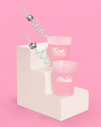 Bola disco brillante en pajilla xo, Fetti para animar cualquier celebración.