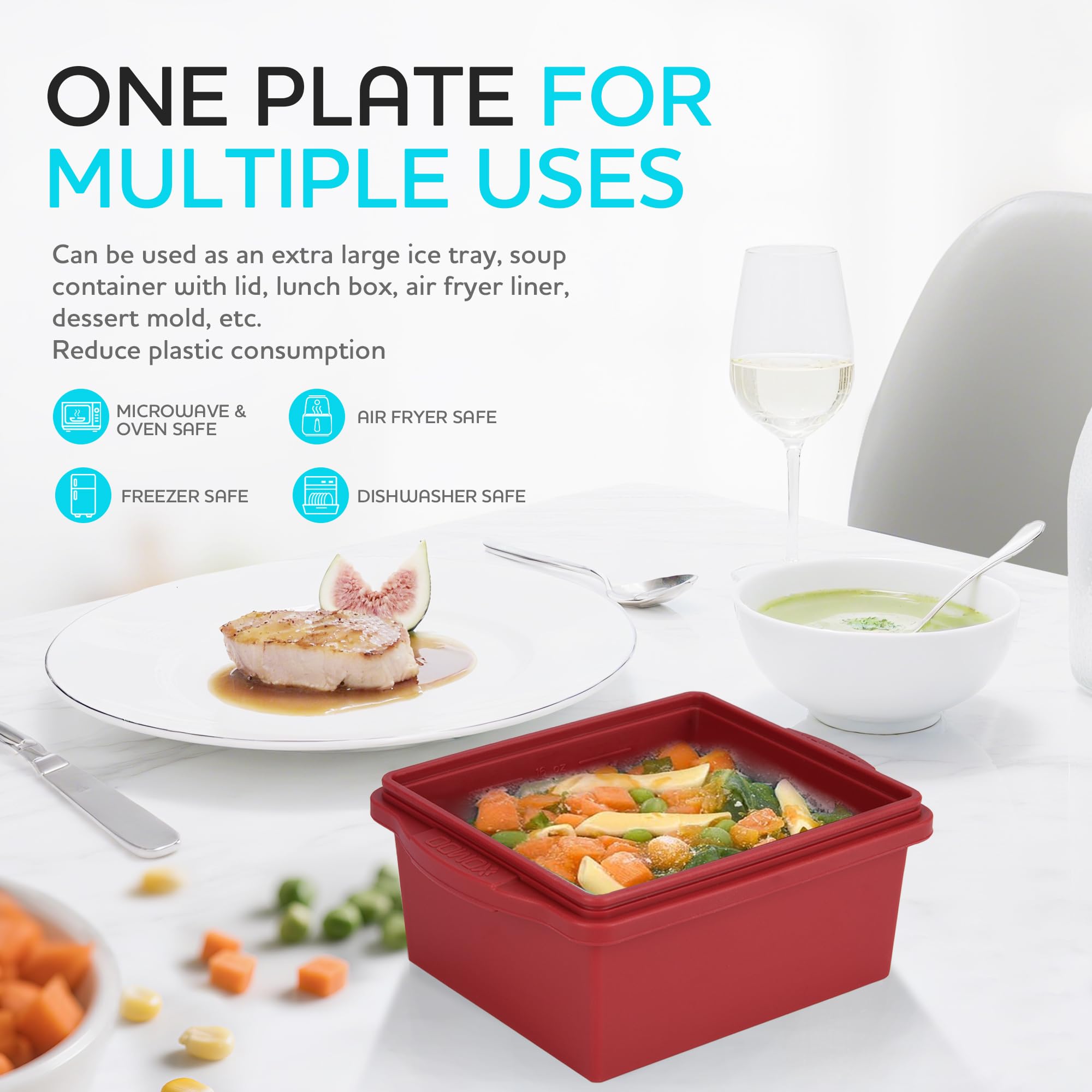 Conjunto de bandejas Xomoo para congelados y preparaciones de comidas.