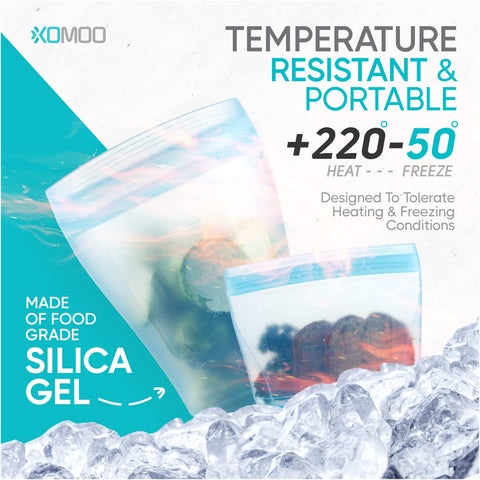Xomoo bolsa de silicona apilable de pie para ahorrar espacio